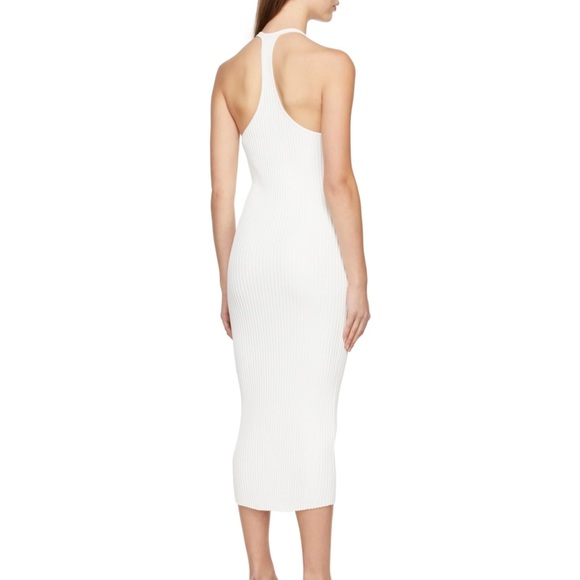 Helmut Lang White Ribbed Dress - Picture 2 of 6